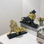 Decorative Lion Figure with Golden Details | Kelmera