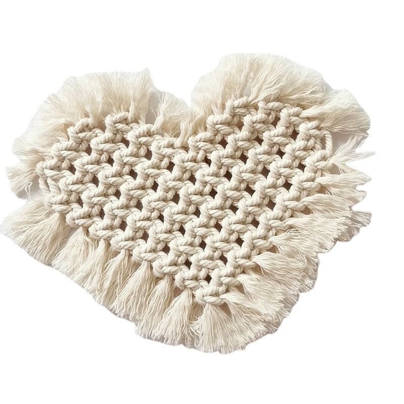 Decorative Macrame Heart-Shaped Trivet | Kelmera