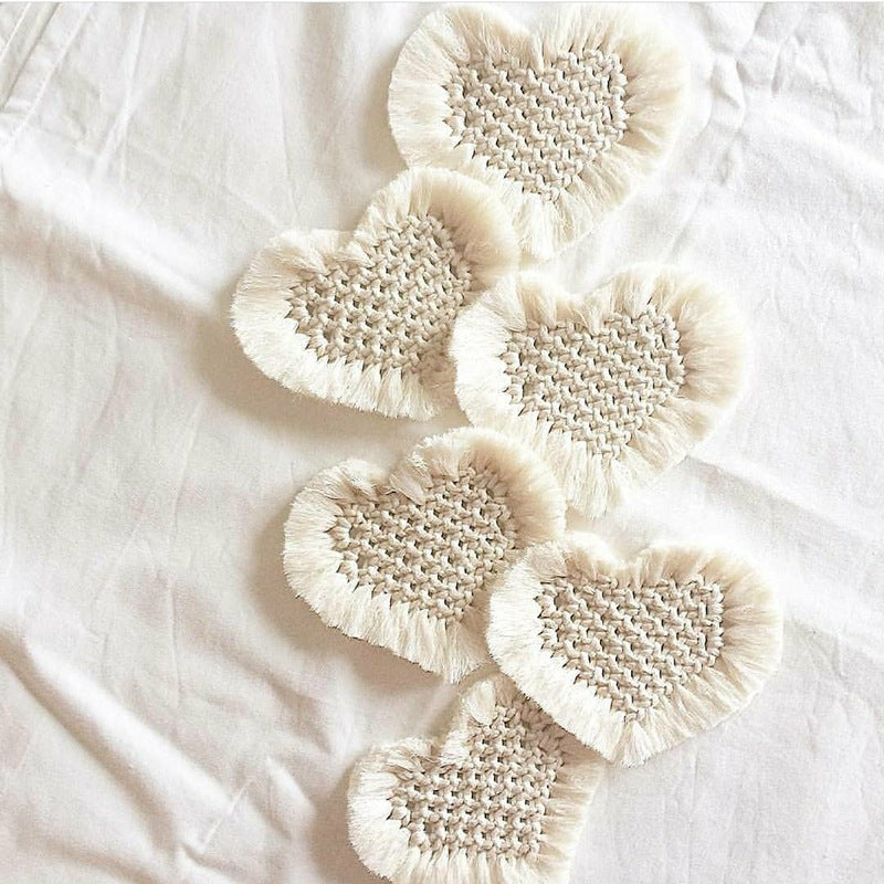 Decorative Macrame Heart-Shaped Trivet | Kelmera