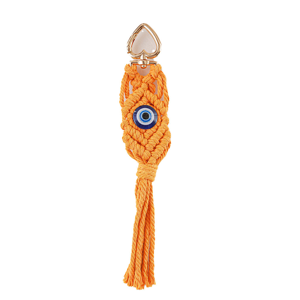 Decorative Macrame Keychain Holder Off White Gray | Kelmera