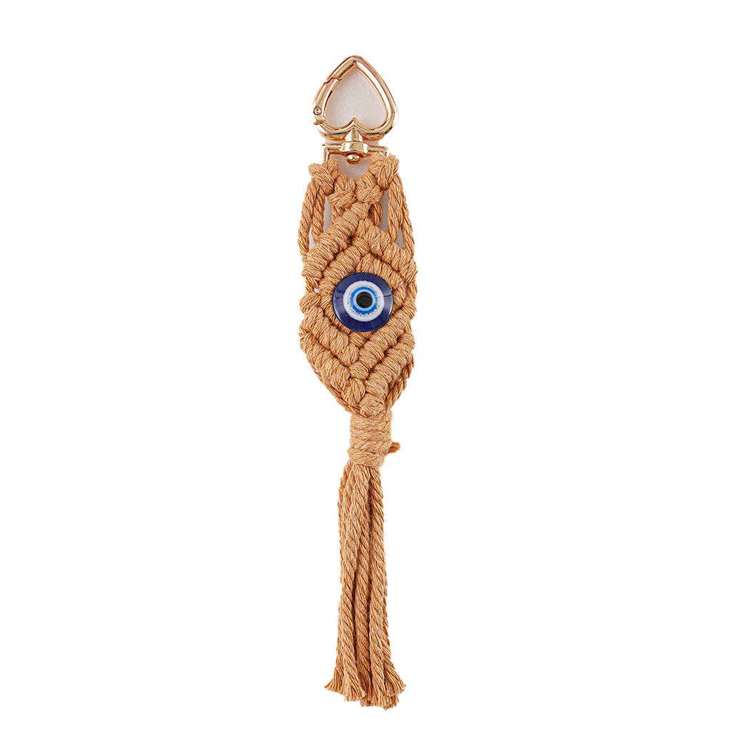 Decorative Macrame Keychain Holder Off White Gray | Kelmera
