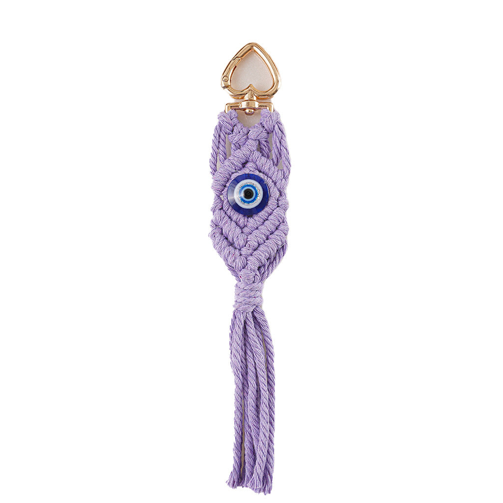 Decorative Macrame Keychain Holder Off White Gray | Kelmera