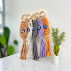 Decorative Macrame Keychain Holder Off White Gray | Kelmera