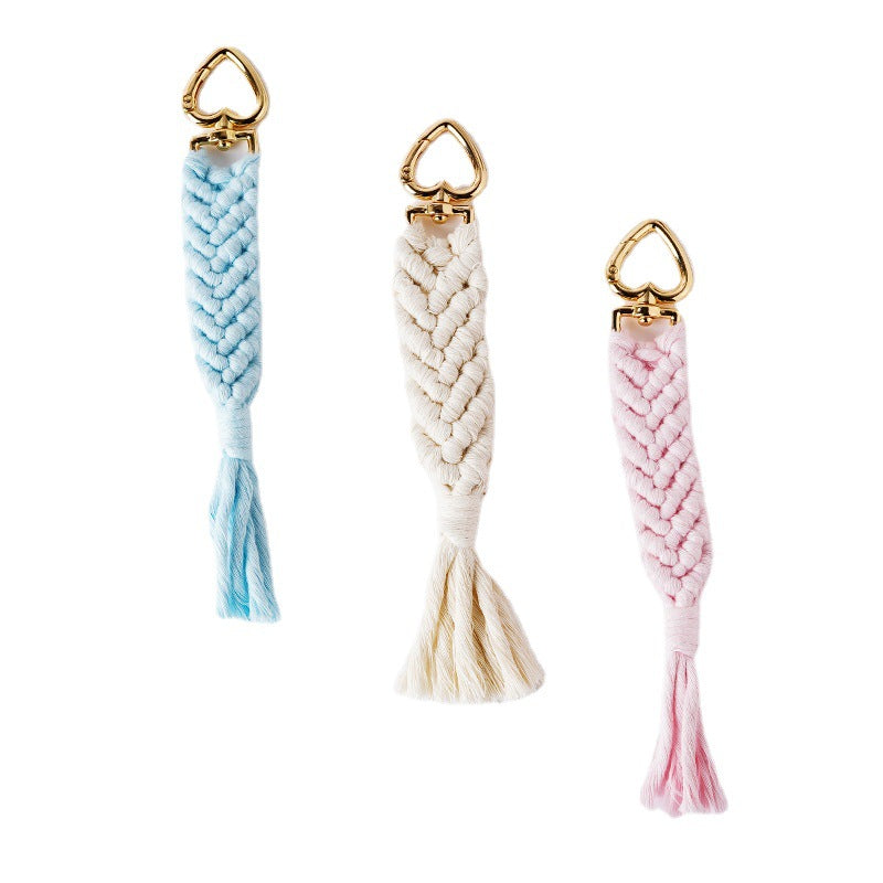 Decorative Macrame Keychain Holder Pink Blue | Kelmera