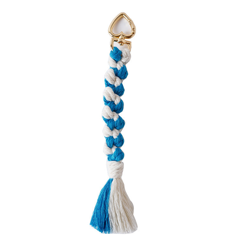 Decorative Macrame Keychain Holder Pink Blue | Kelmera