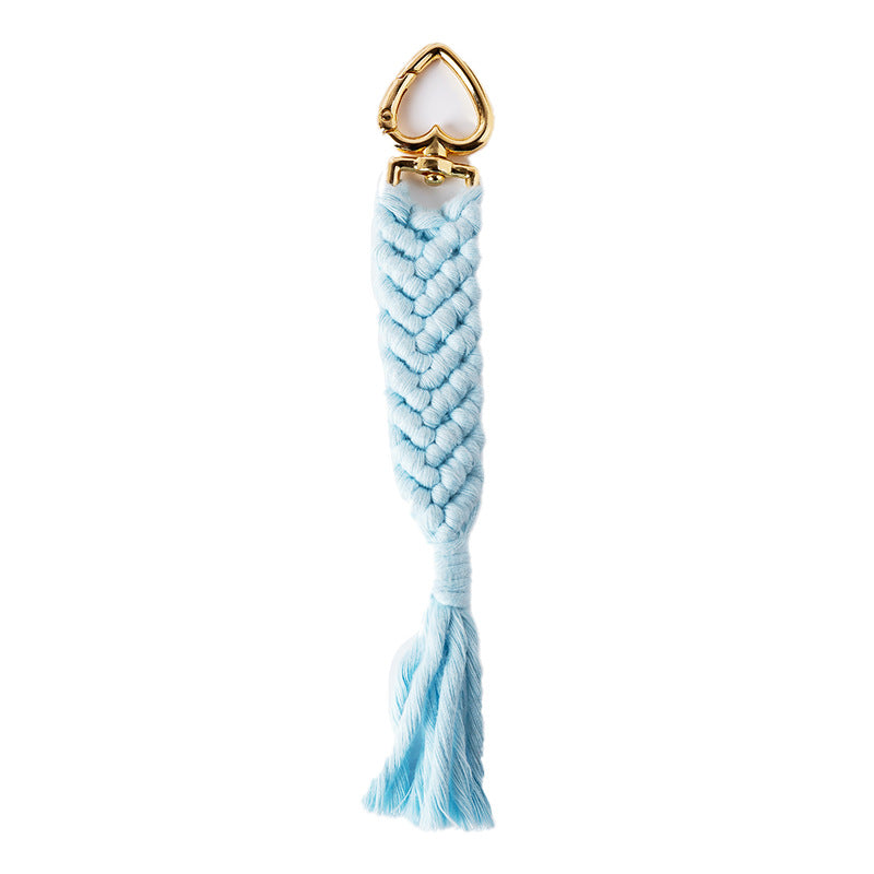 Decorative Macrame Keychain Holder Pink Blue | Kelmera