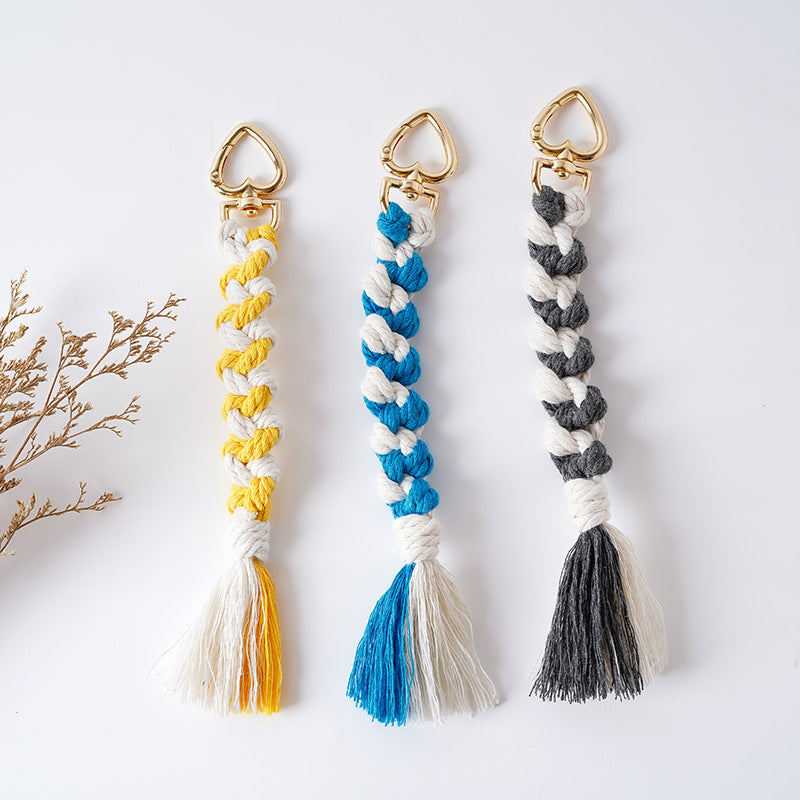 Decorative Macrame Keychain Holder Pink Blue | Kelmera