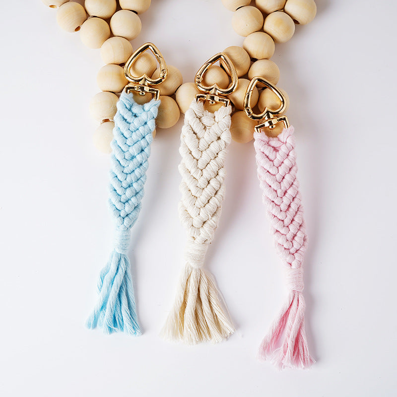 Decorative Macrame Keychain Holder Pink Blue | Kelmera