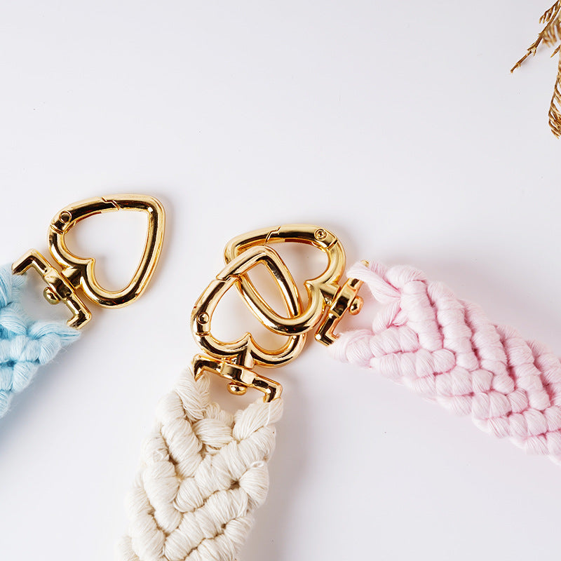 Decorative Macrame Keychain Holder Pink Blue | Kelmera