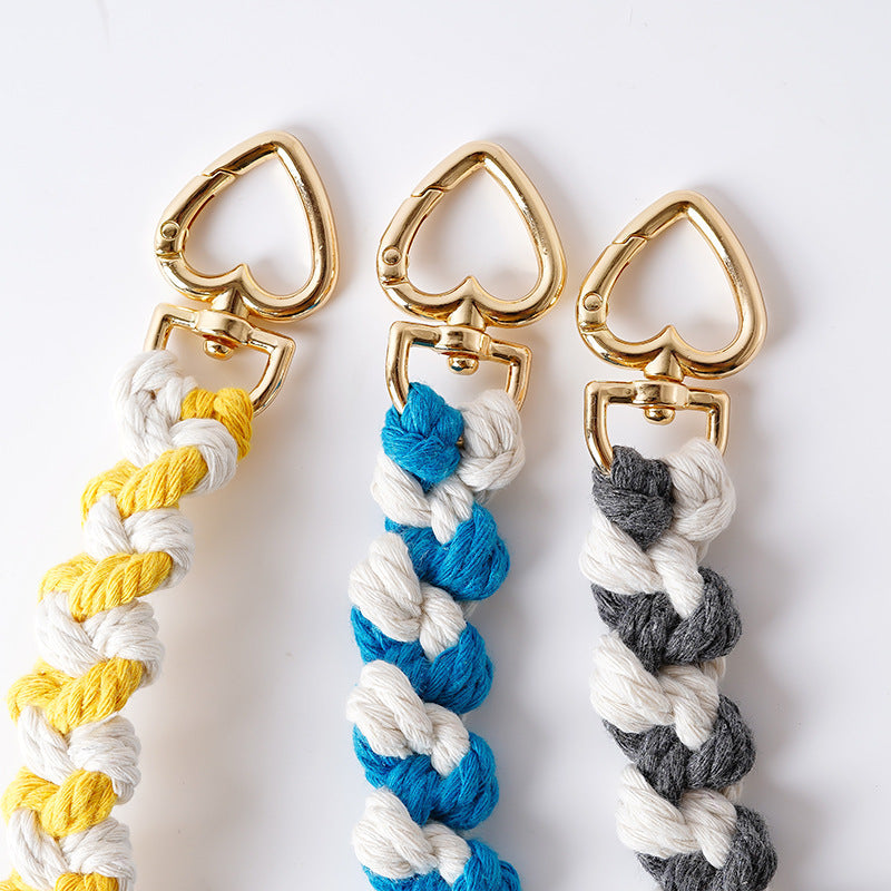 Decorative Macrame Keychain Holder Pink Blue | Kelmera