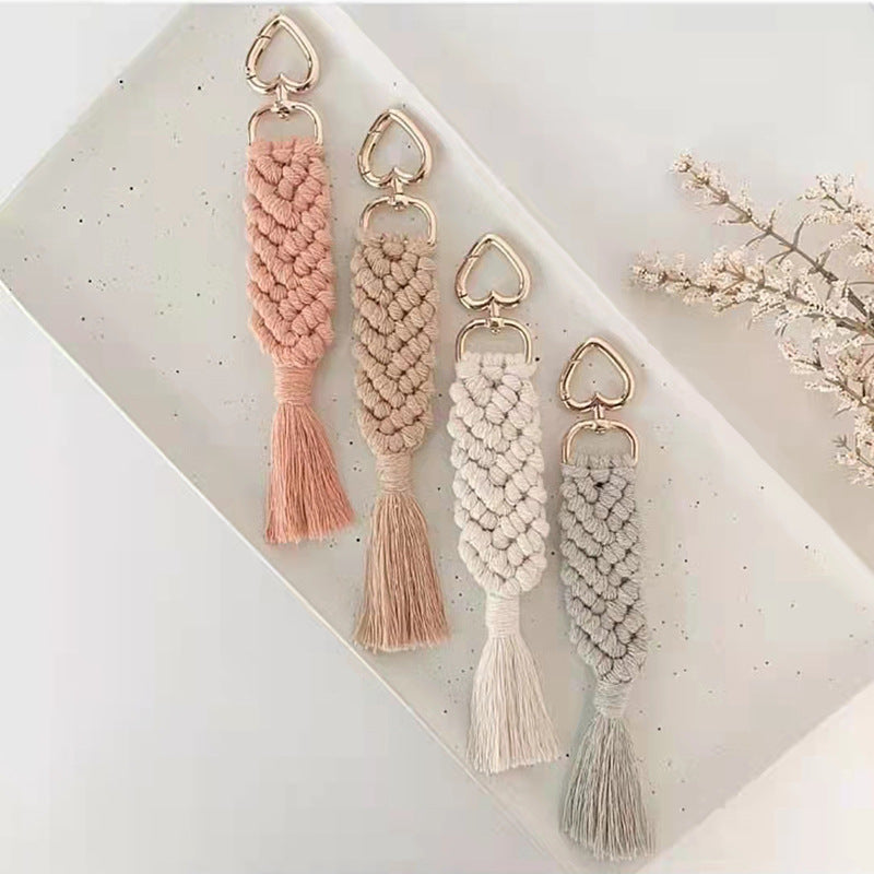 Decorative Macrame Keychain Holder Pink Blue | Kelmera