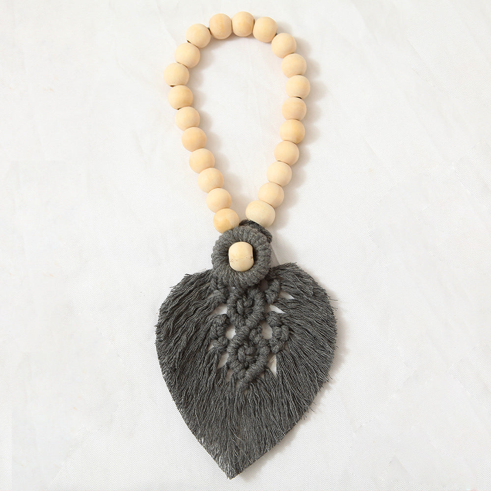 Decorative Macrame Leaf Wall Hanging Grey | Kelmera