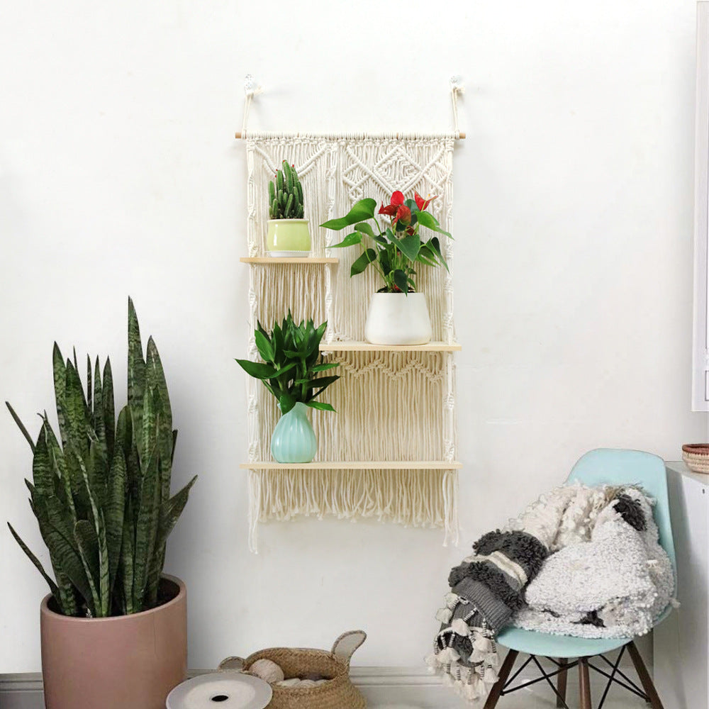 Decorative Macrame Plant Holder with Shelves | Kelmera