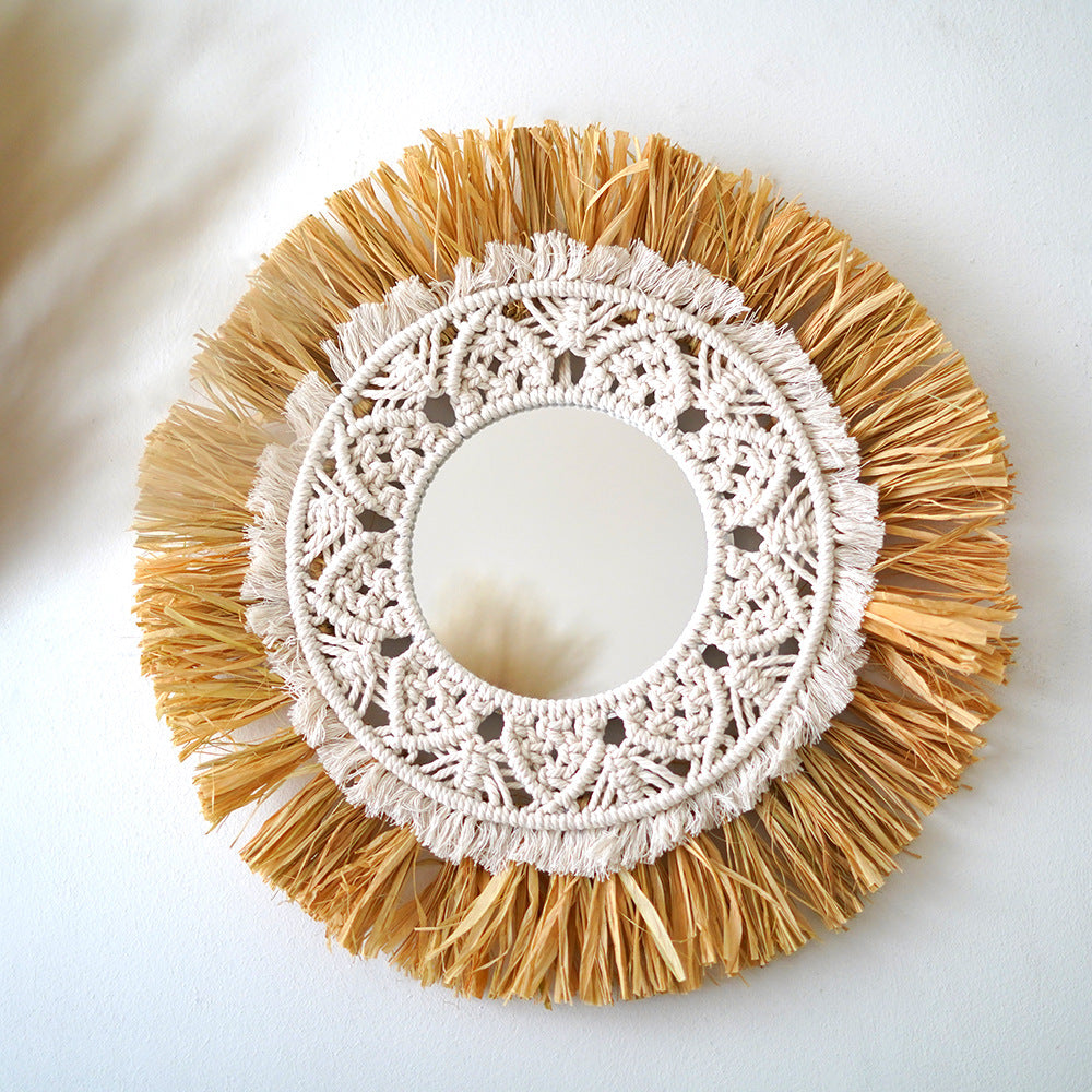 Decorative Macrame Round Wall Mirror Model Eu9K | Kelmera