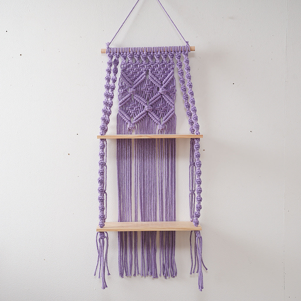 Decorative Macrame Shelf Blue Black | Kelmera