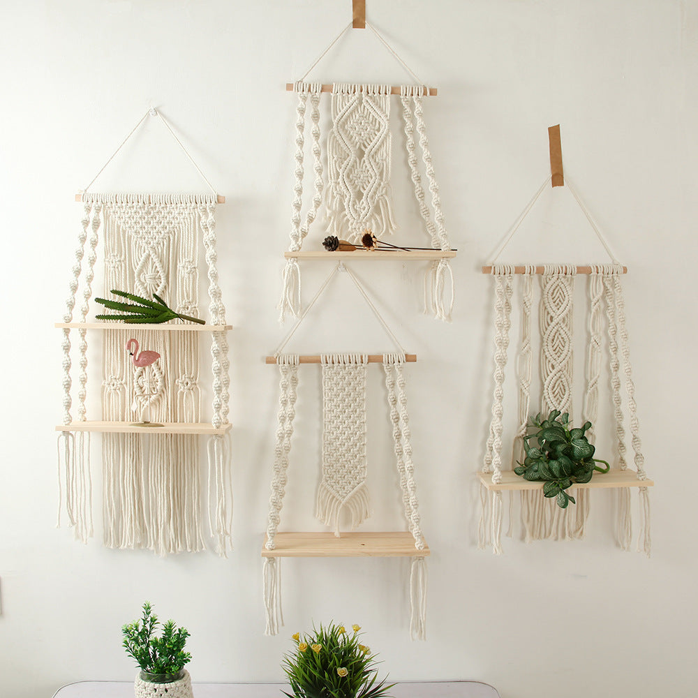 Decorative Macrame Shelf Blue Black | Kelmera