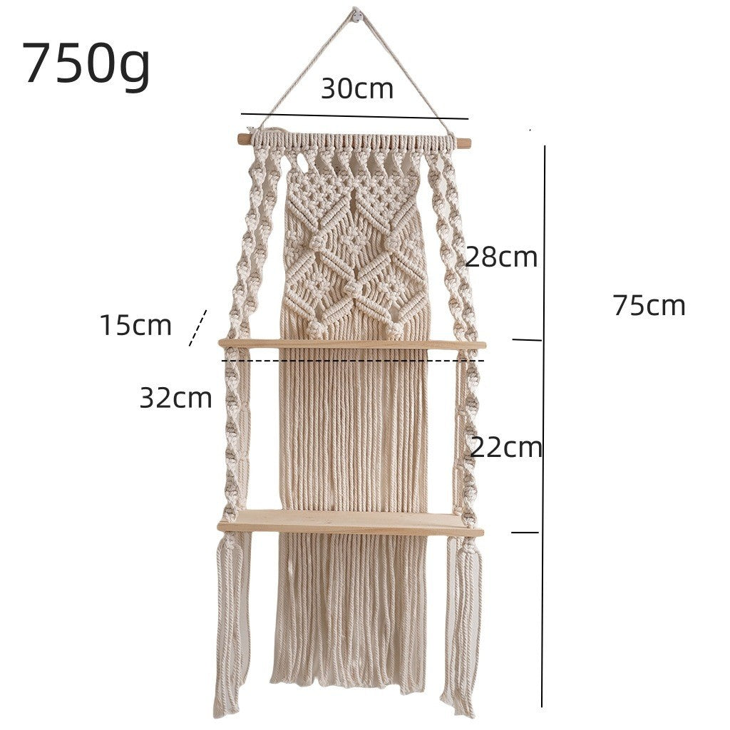 Decorative Macrame Shelf Blue Black | Kelmera