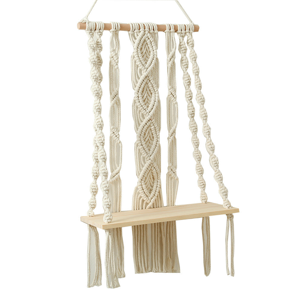 Decorative Macrame Shelf Blue Black | Kelmera