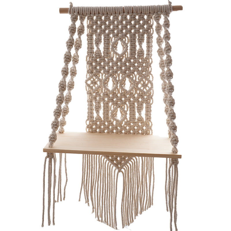 Decorative Macrame Shelf Blue Black | Kelmera
