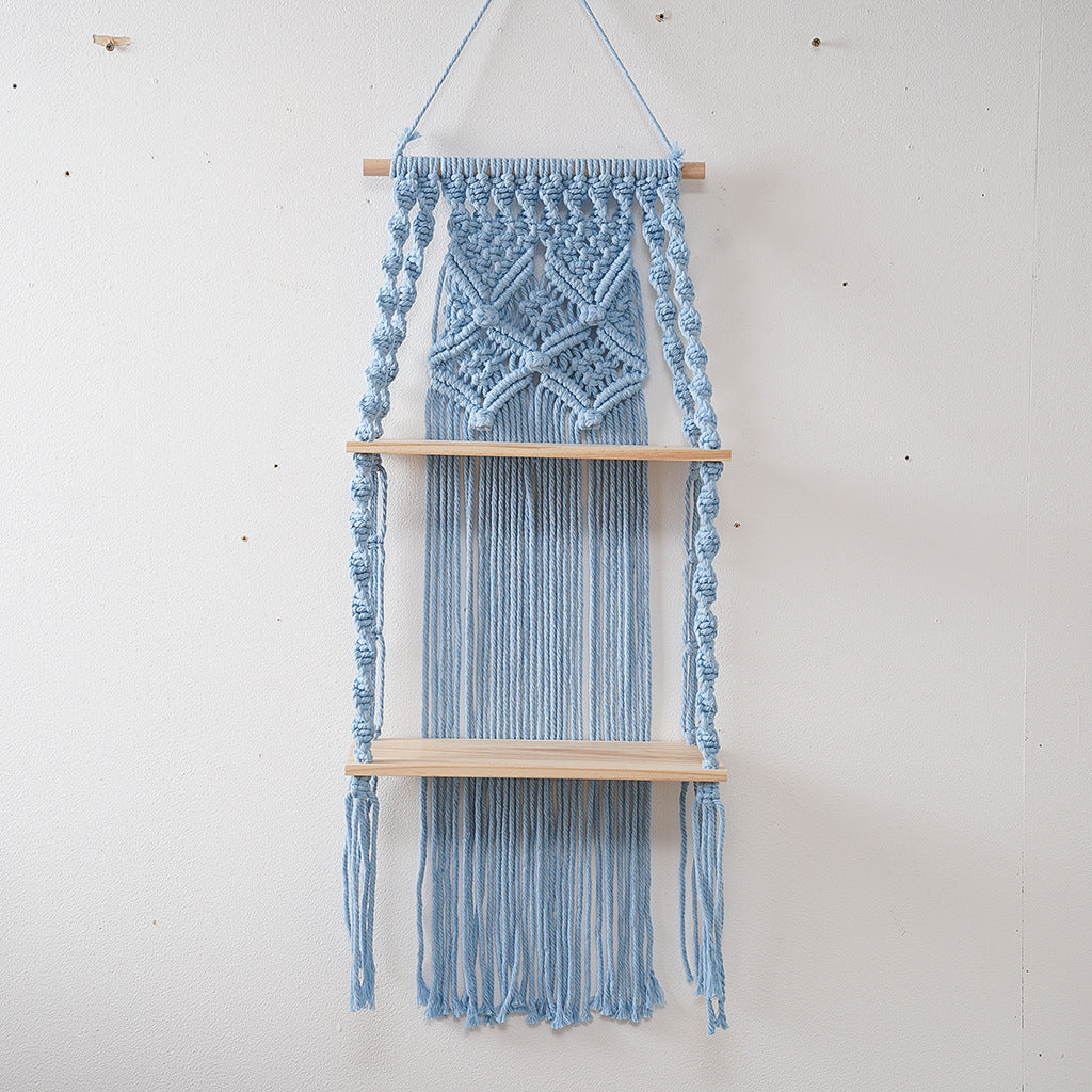 Decorative Macrame Shelf Blue Black | Kelmera