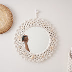 Decorative Macrame Star-Shaped Wall Mirror | Kelmera