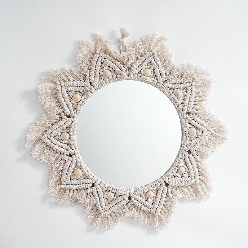 Decorative Macrame Star-Shaped Wall Mirror | Kelmera