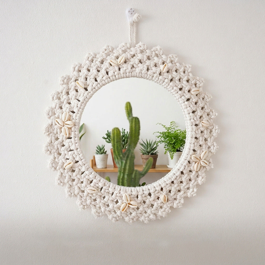 Decorative Macrame Star-Shaped Wall Mirror | Kelmera