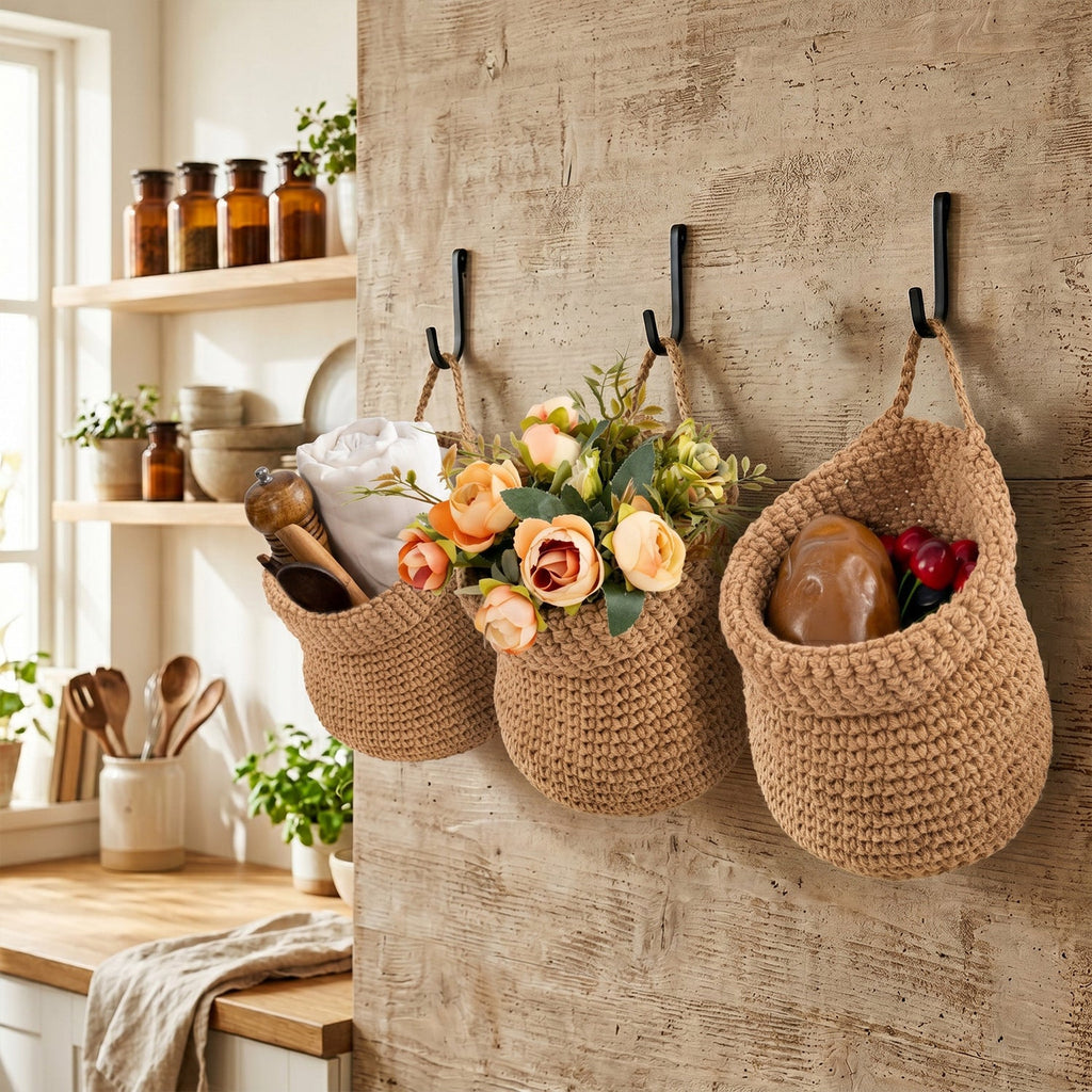 Decorative Macrame Storage Basket Brown | Kelmera