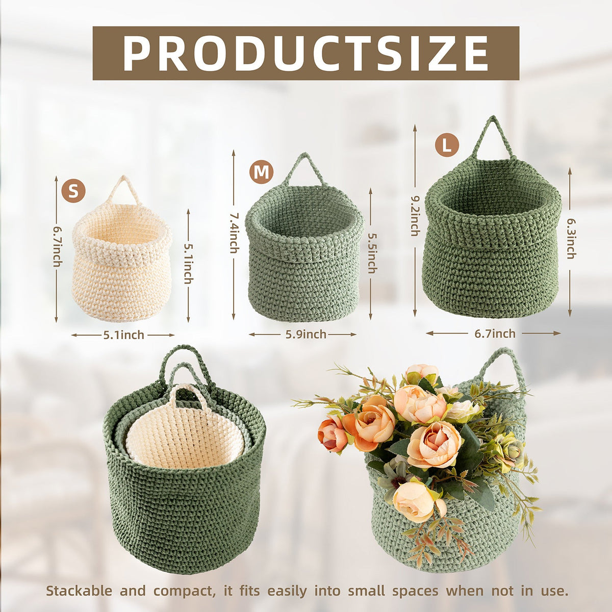 Decorative Macrame Storage Basket Brown | Kelmera
