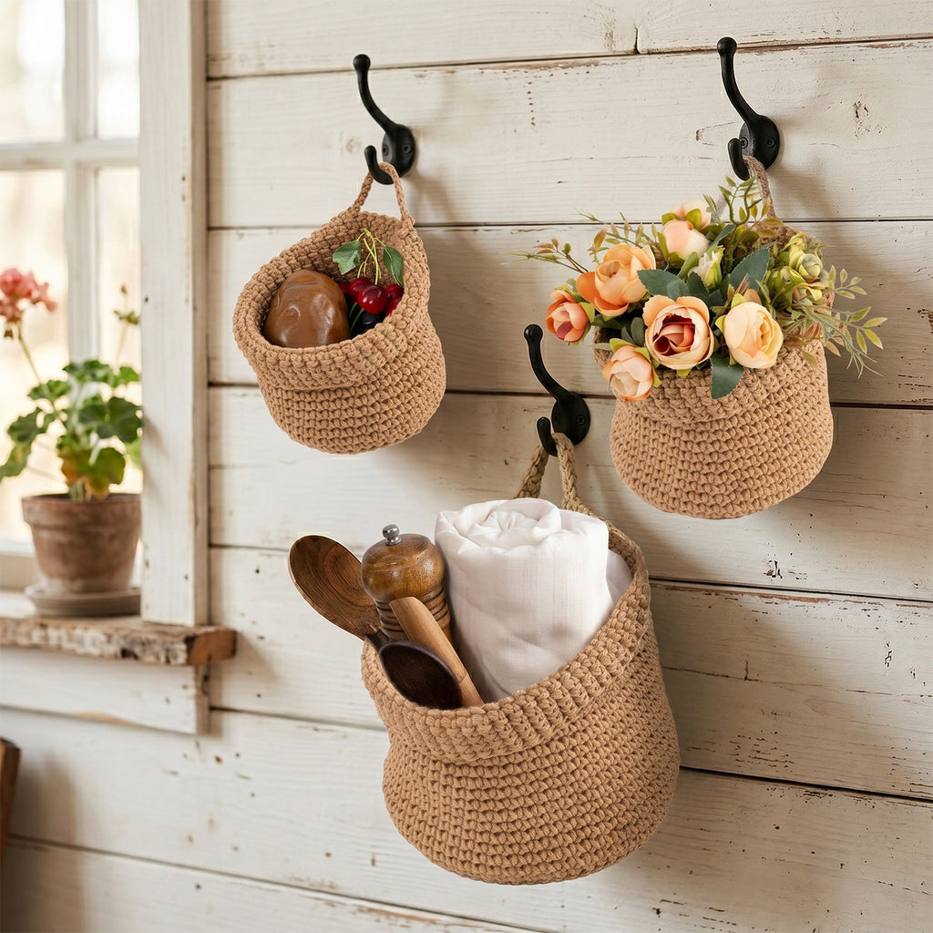 Decorative Macrame Storage Basket Brown | Kelmera