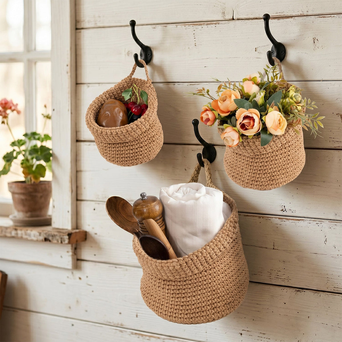 Decorative Macrame Storage Basket Brown | Kelmera