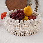 Decorative Macrame Storage Basket Off White | Kelmera