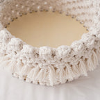 Decorative Macrame Storage Basket Off White | Kelmera