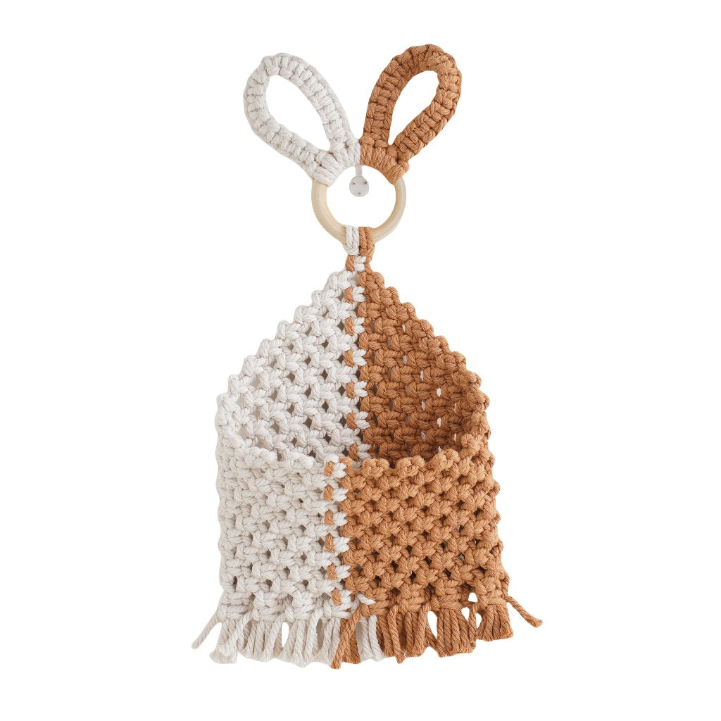 Decorative Macrame Storage Organizer with Rabbit Ears | Kelmera