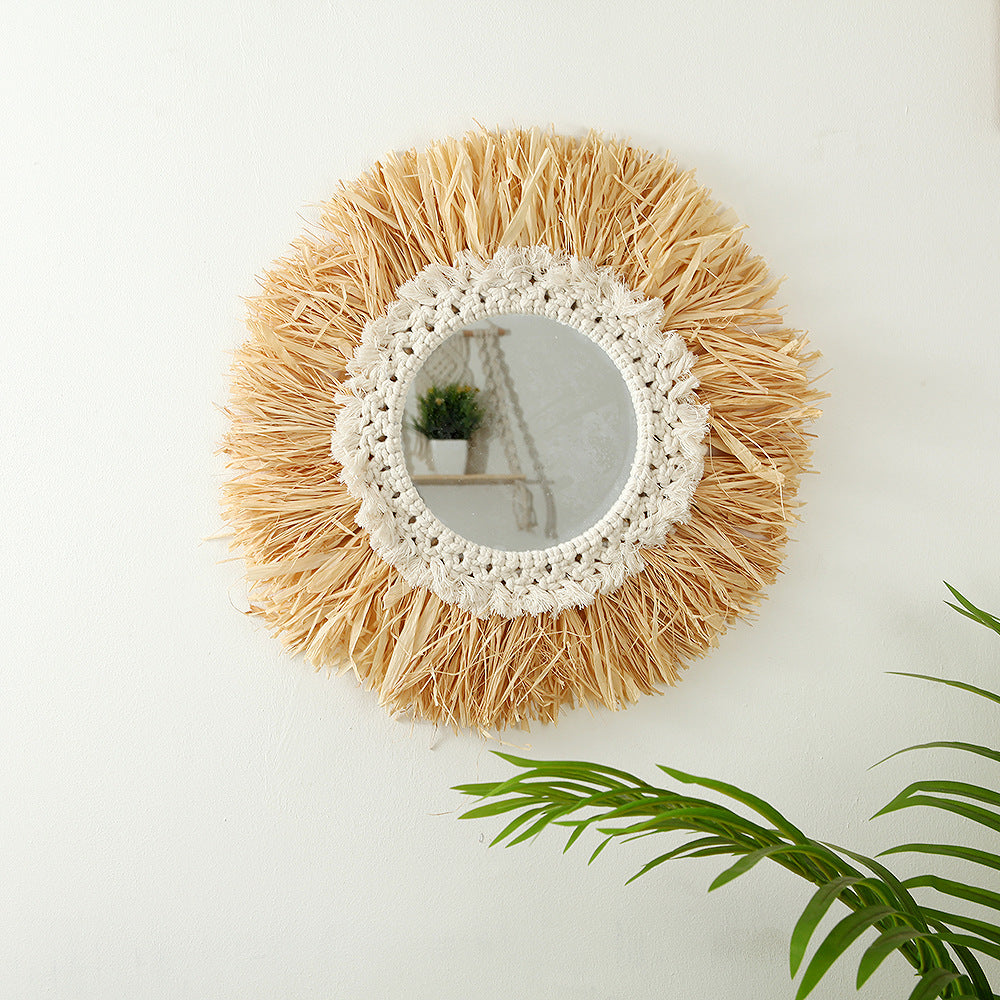 Decorative Macrame Sunburst Wall Mirror | Kelmera