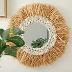 Decorative Macrame Sunburst Wall Mirror | Kelmera