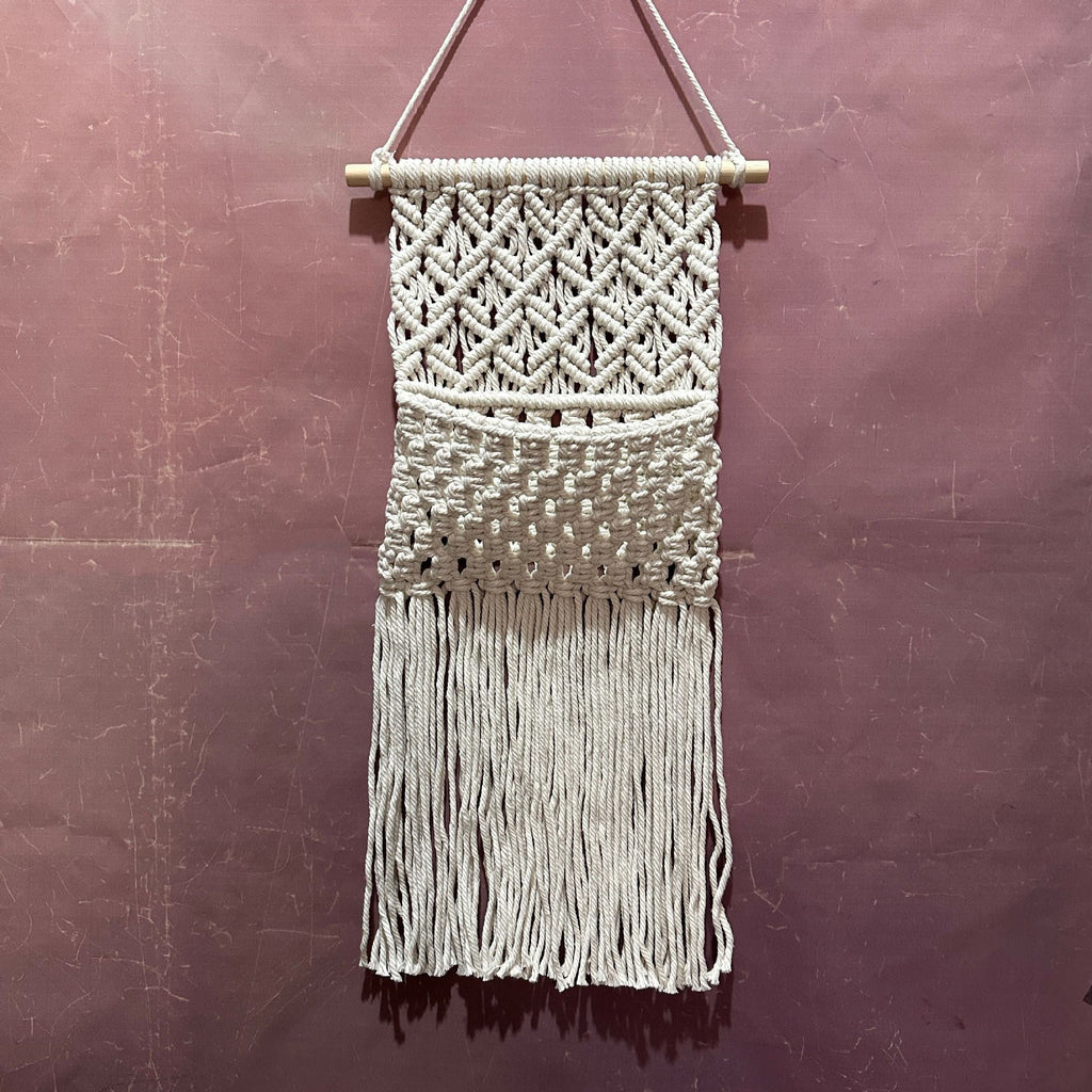 Decorative Macrame Wall Art Off White | Kelmera