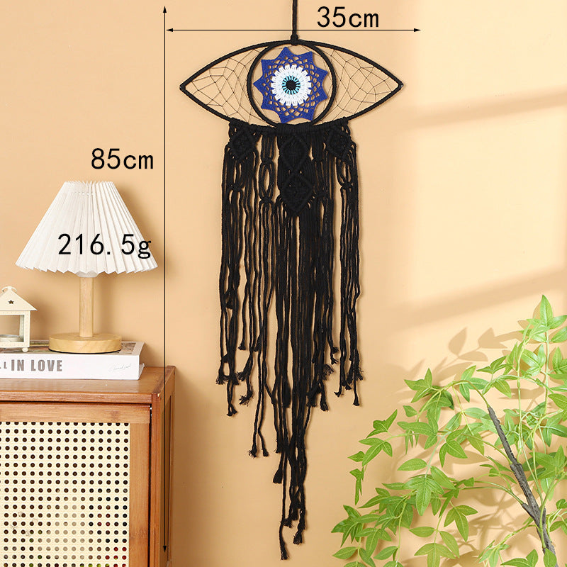 Decorative Macrame Wall Art White Black | Kelmera