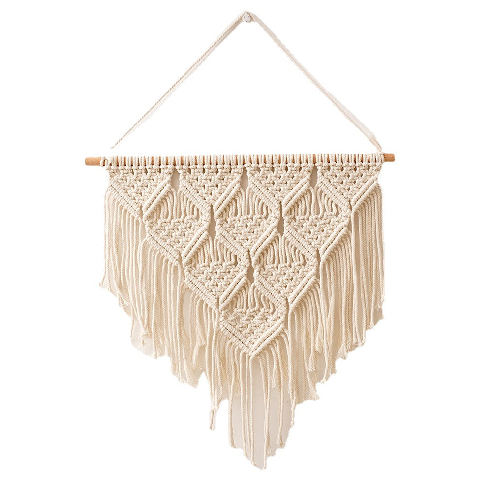 Decorative Macrame Wall Hanging Art A50 50Cm Off-White | Kelmera