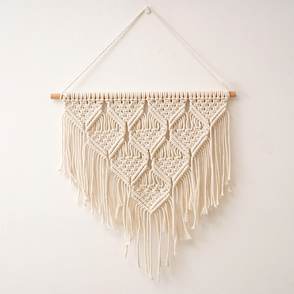 Decorative Macrame Wall Hanging Art A50 50Cm Off-White | Kelmera