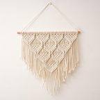 Decorative Macrame Wall Hanging Art A50 50Cm Off-White | Kelmera