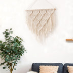 Decorative Macrame Wall Hanging Art A50 50Cm Off-White | Kelmera