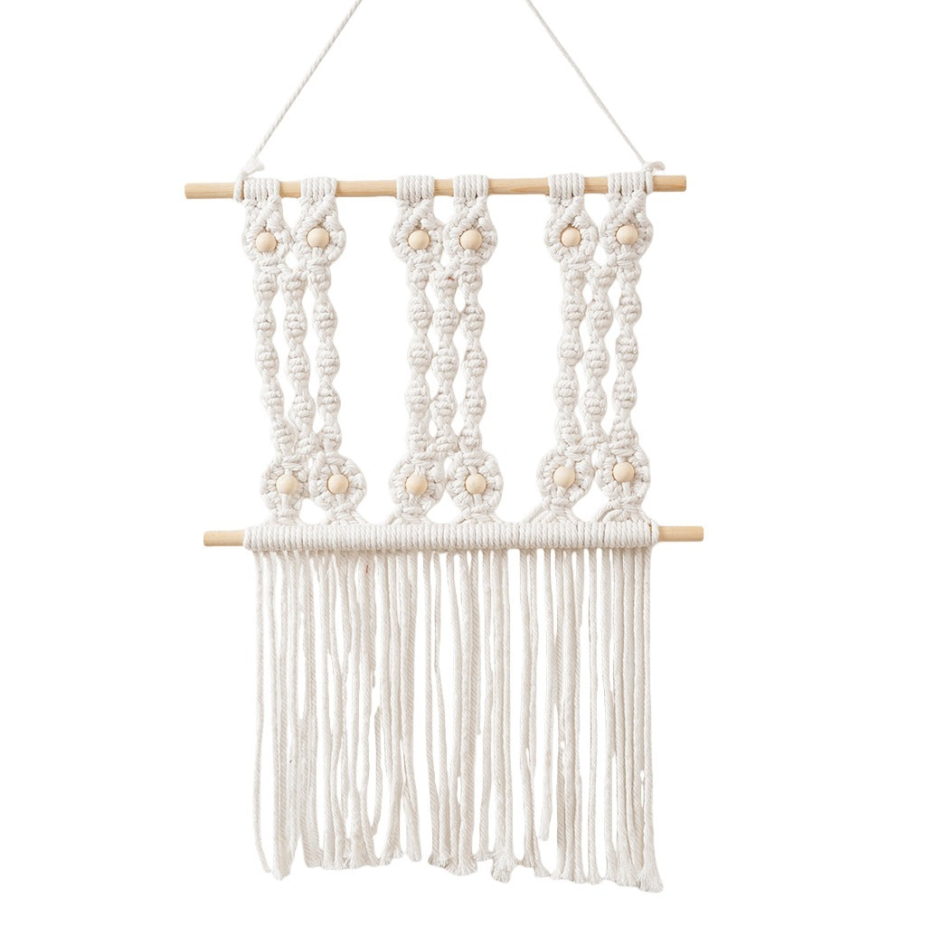 Decorative Macrame Wall Hanging Art with Natural Beaded Detailing | Kelmera