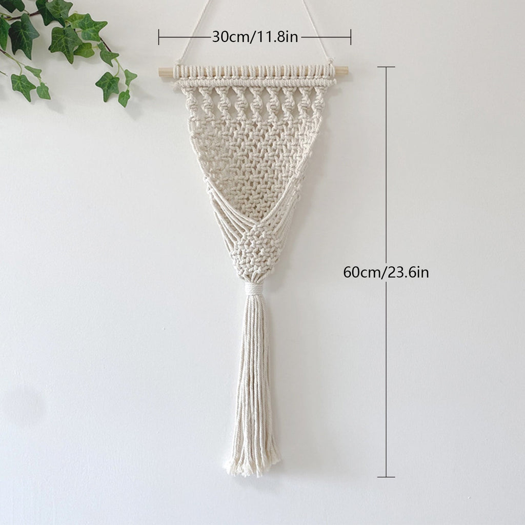 Decorative Macrame Wall Hanging with Elegant Fringed Tassels | Kelmera