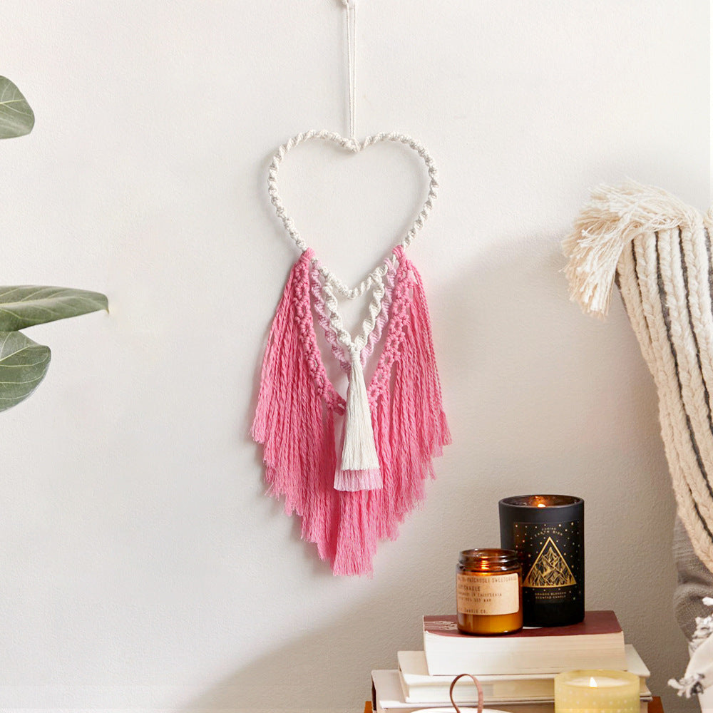Decorative Macrame Wall Hanging with Heart Design | Kelmera