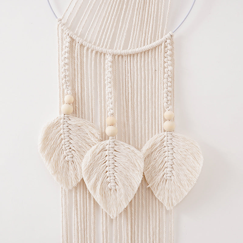 Decorative Macrame Wall Hanging with Leaf Accents | Kelmera