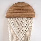 Decorative Macrame Wall Hanging with Wooden Accents | Kelmera
