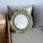 Decorative Macrame Wall Mirror Green | Kelmera