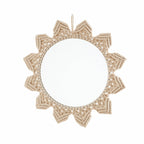 Decorative Macrame Wall Mirror with Floral Design | Kelmera