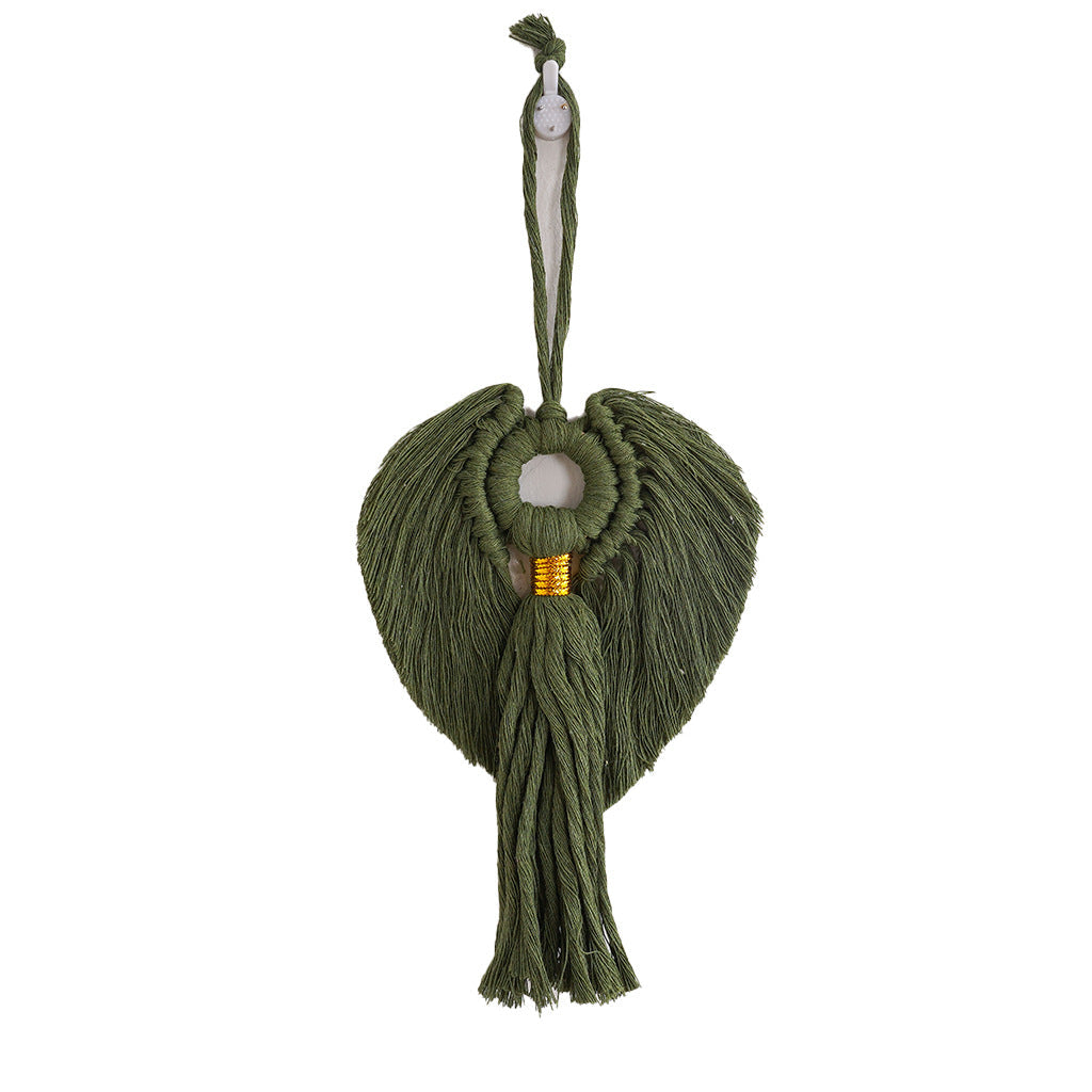 Decorative Macrame Wall Ornament Angel Green | Kelmera